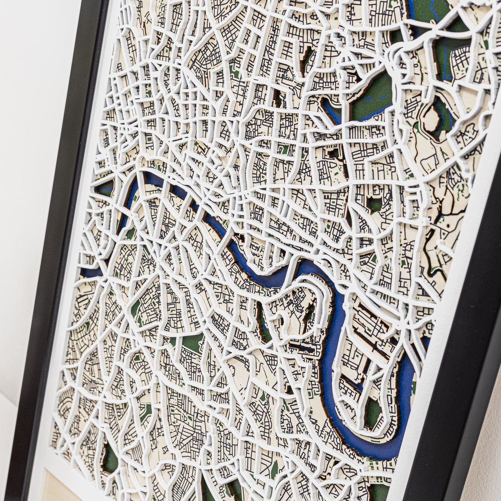3D London City Map: Modern Minimalist Geometric Wall Art