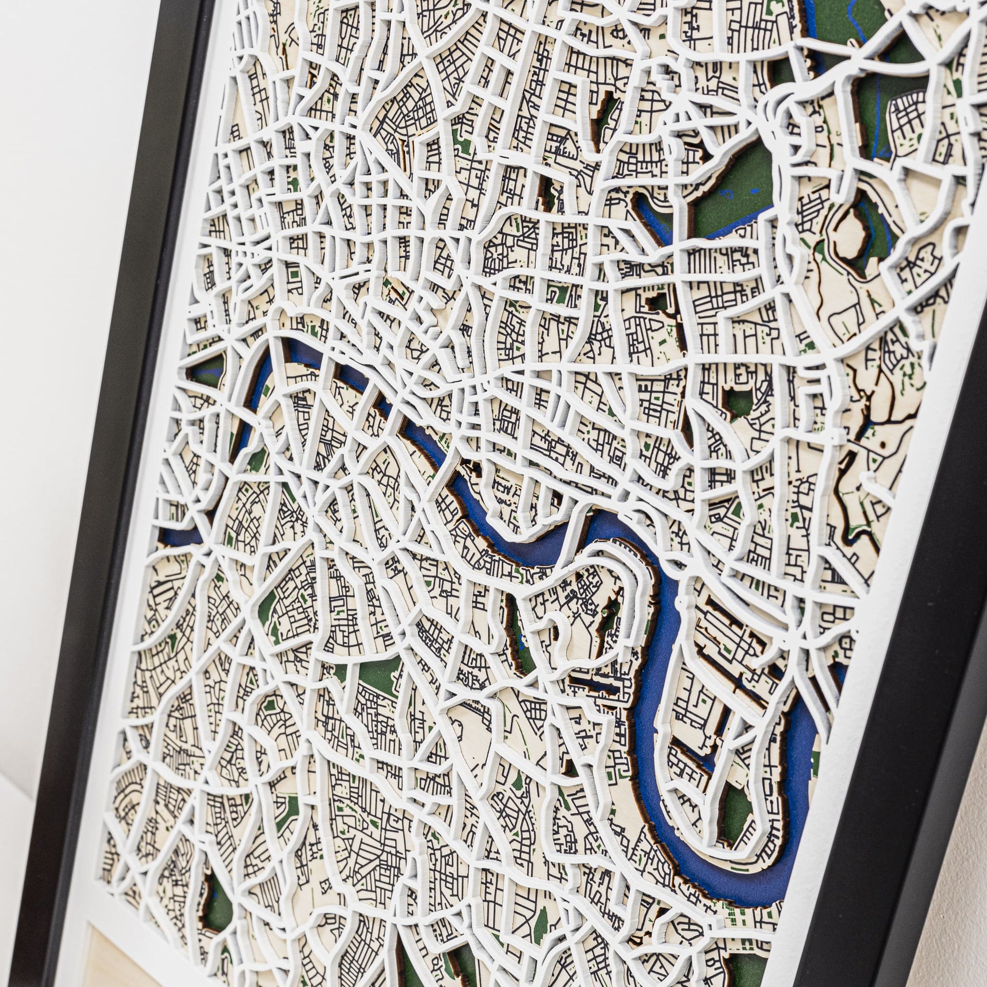 3D London City Map: Modern Minimalist Geometric Wall Art