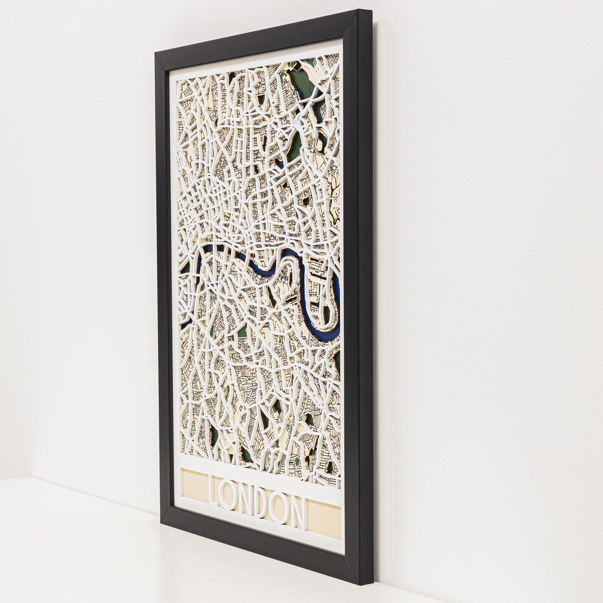 3D London City Map: Modern Minimalist Geometric Wall Art