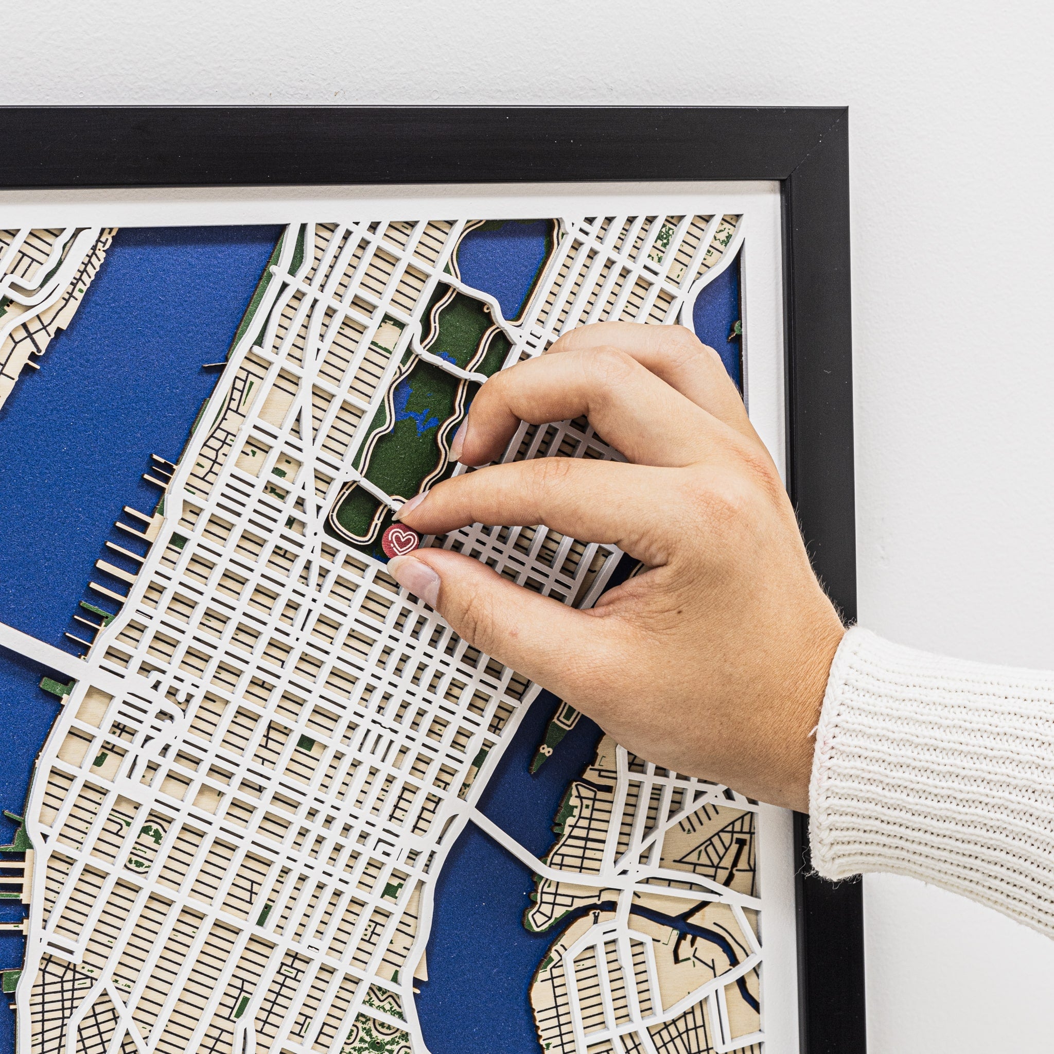 3D City Map New York Wooden Wall Art Handcrafted Skyline Decor