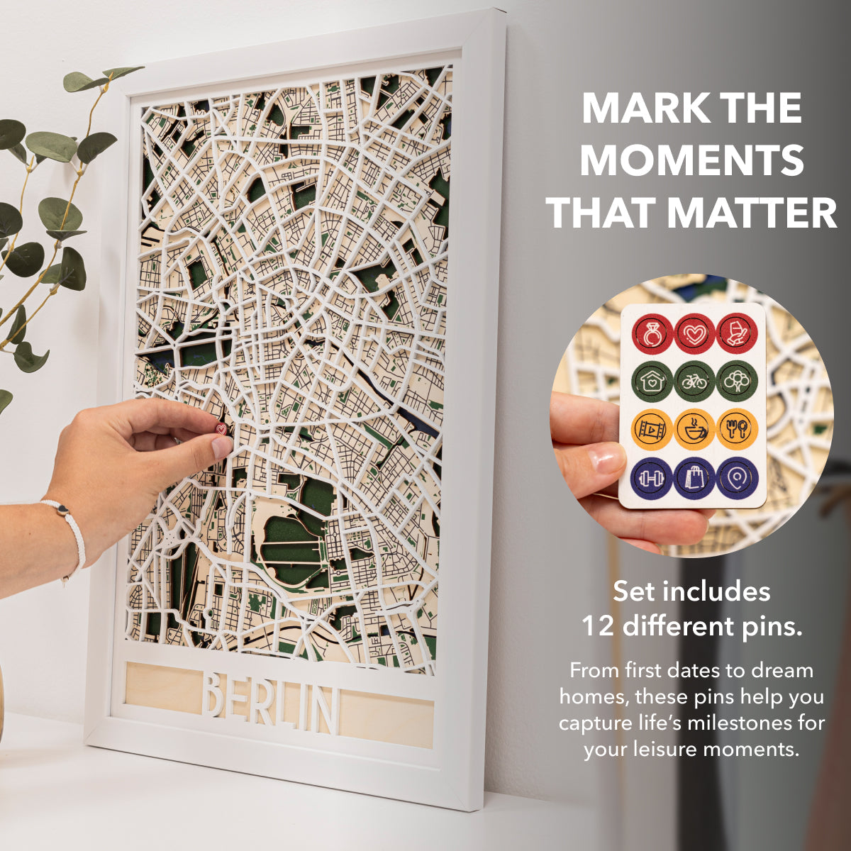 3D Paris City Map Handcrafted Wooden Wall Art Decor