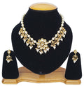 White Kundan necklace set with gold-plated finish and adjustable cord