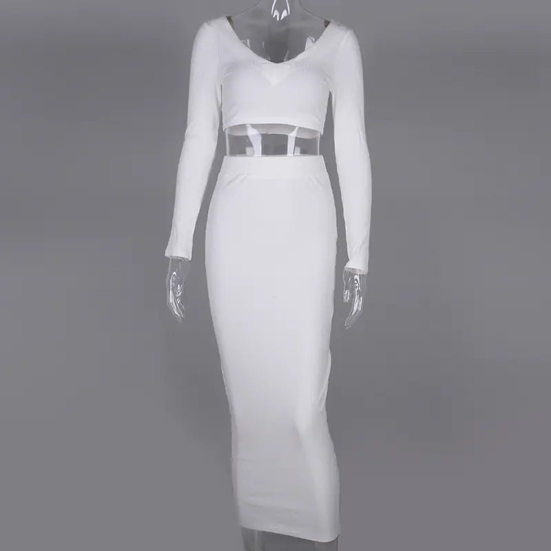 New Women's Cotton Long Sleeve Dress Set for Fall/Winter