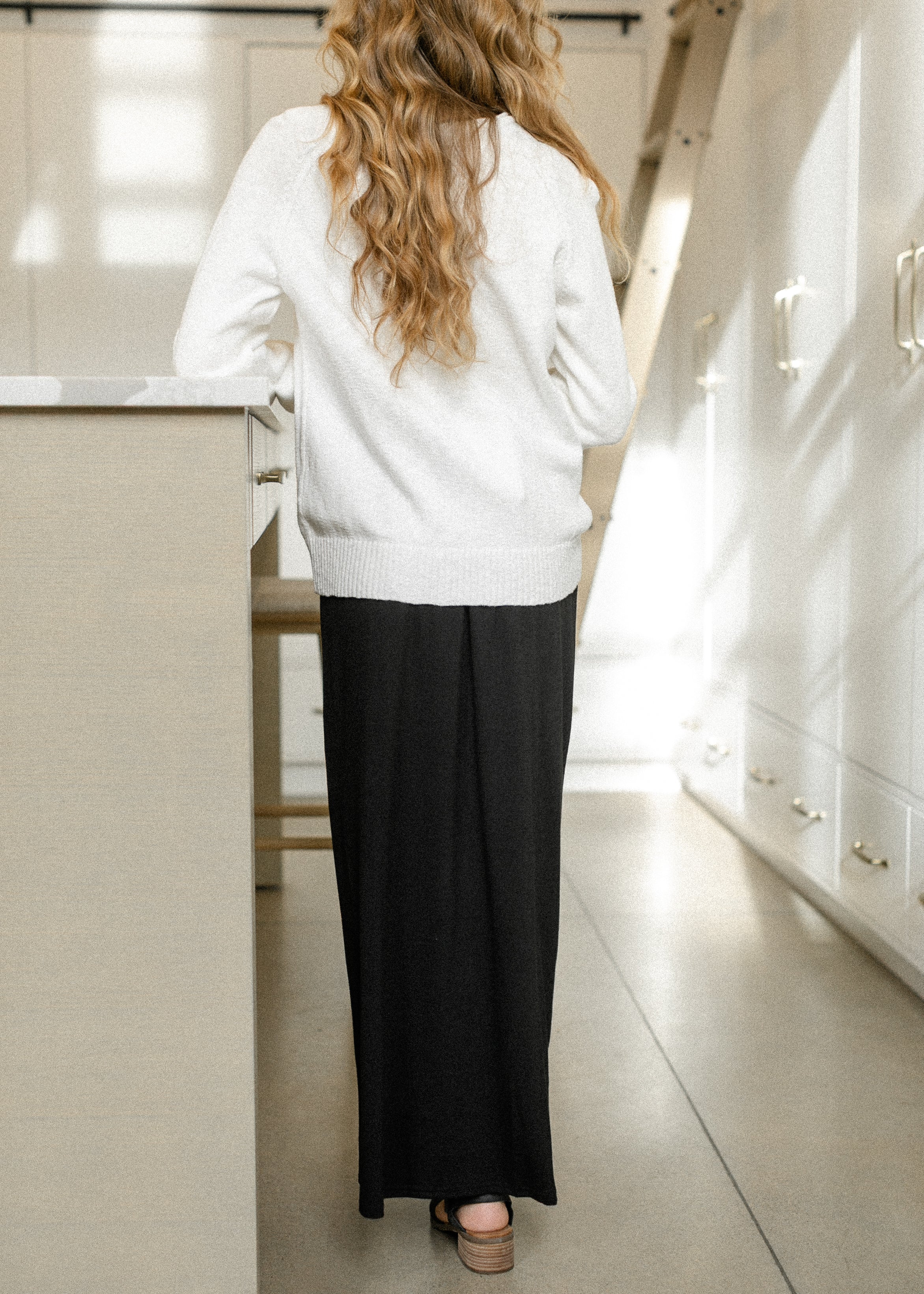 Clarise Black Premium Knit Maxi Skirt | Elastic Waist