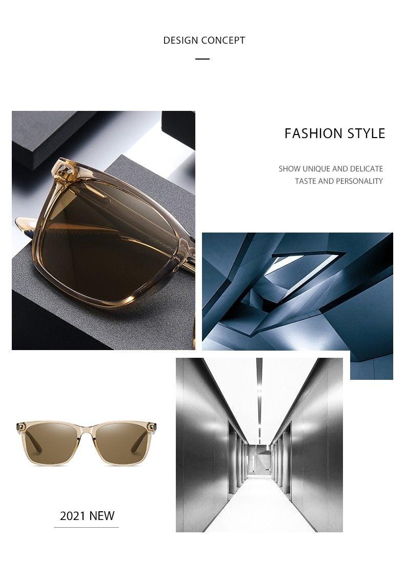 Vintage Square Polarized Sunglasses – Retro Unisex Sun Glasses