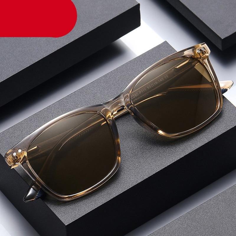 Classic vintage-style square polarized sunglasses for men and women.