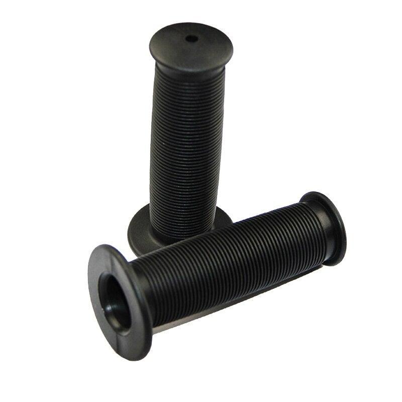Classic black rubber mushroom-pattern handlebar grips for children's bicycles