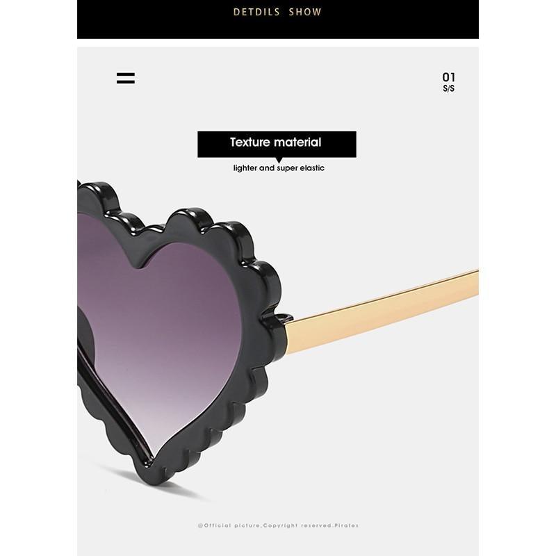 Cute Kids Heart-Shaped Sunglasses Glitter Designer Shades