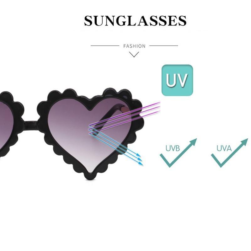 Cute Kids Heart-Shaped Sunglasses Glitter Designer Shades
