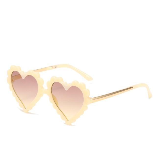 Cute Kids Heart-Shaped Sunglasses Glitter Designer Shades