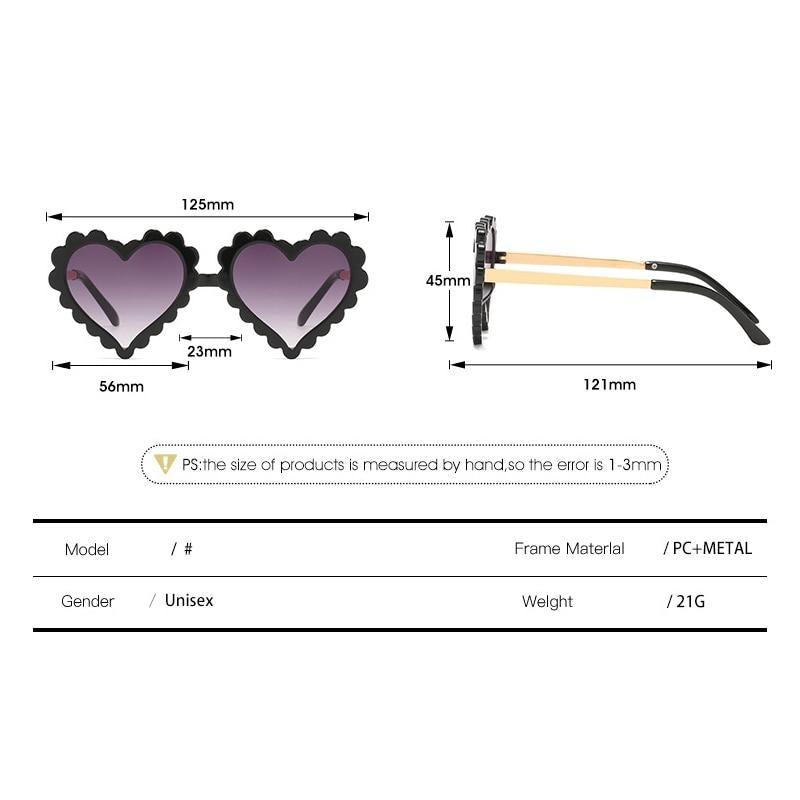 Cute Kids Heart-Shaped Sunglasses Glitter Designer Shades