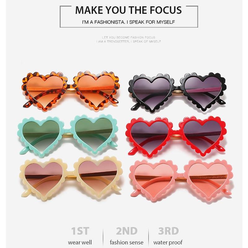Cute Kids Heart-Shaped Sunglasses Glitter Designer Shades