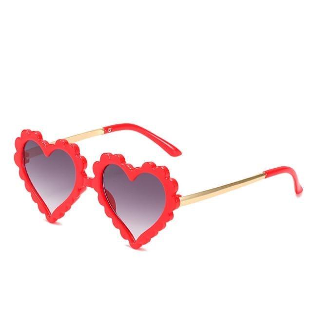 Cute Kids Heart-Shaped Sunglasses Glitter Designer Shades