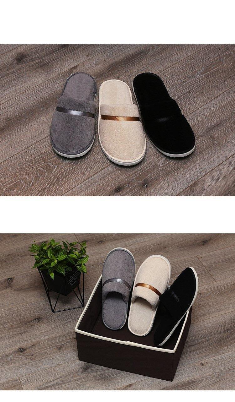 Classic Plush Slip-On House Slippers: Warm Unisex Indoor Footwear