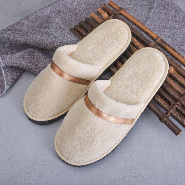 Classic Plush Slip-On House Slippers: Warm Unisex Indoor Footwear