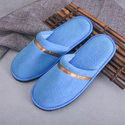 Classic Plush Slip-On House Slippers: Warm Unisex Indoor Footwear