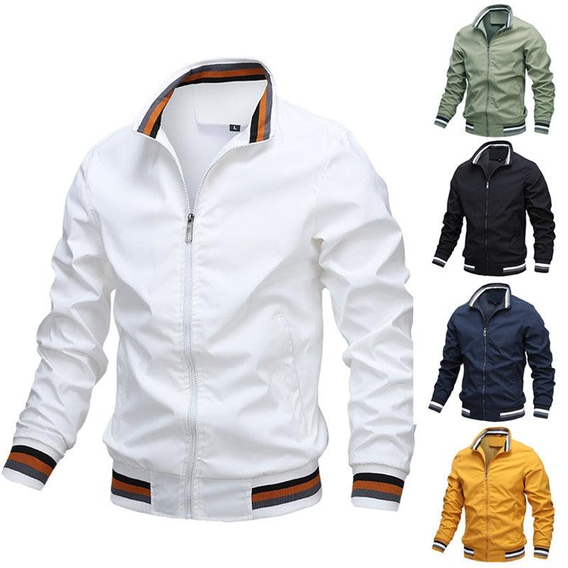 Men’s minimalist slim-fit windbreaker available in multiple colors, featuring a soft and durable polyester finish.