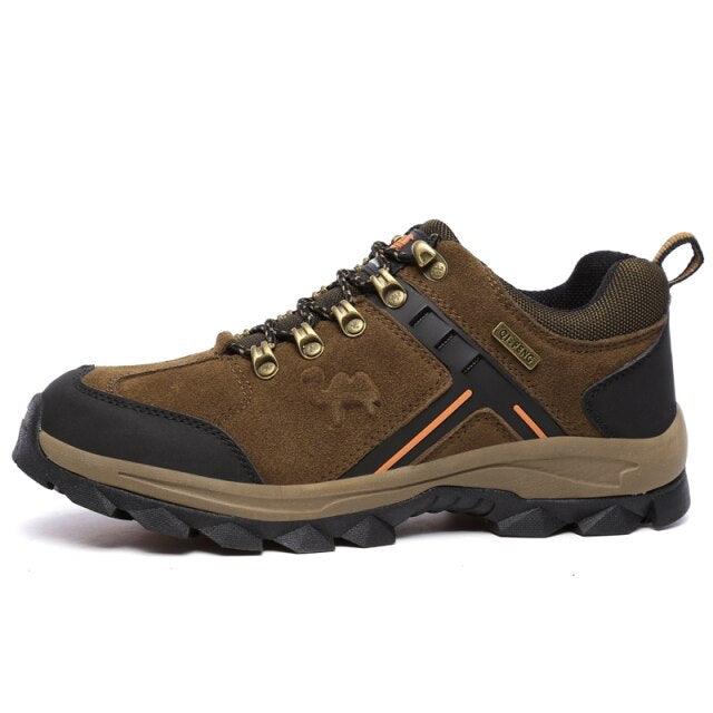 Mens Genuine Leather Hiking Boots, Anti-Slip Sport Ankle Booties