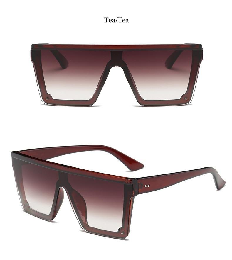 Oversized Square Mirror Pink Sunglasses for Men and Women
