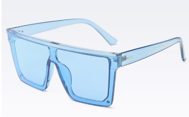 Oversized Square Mirror Pink Sunglasses for Men and Women