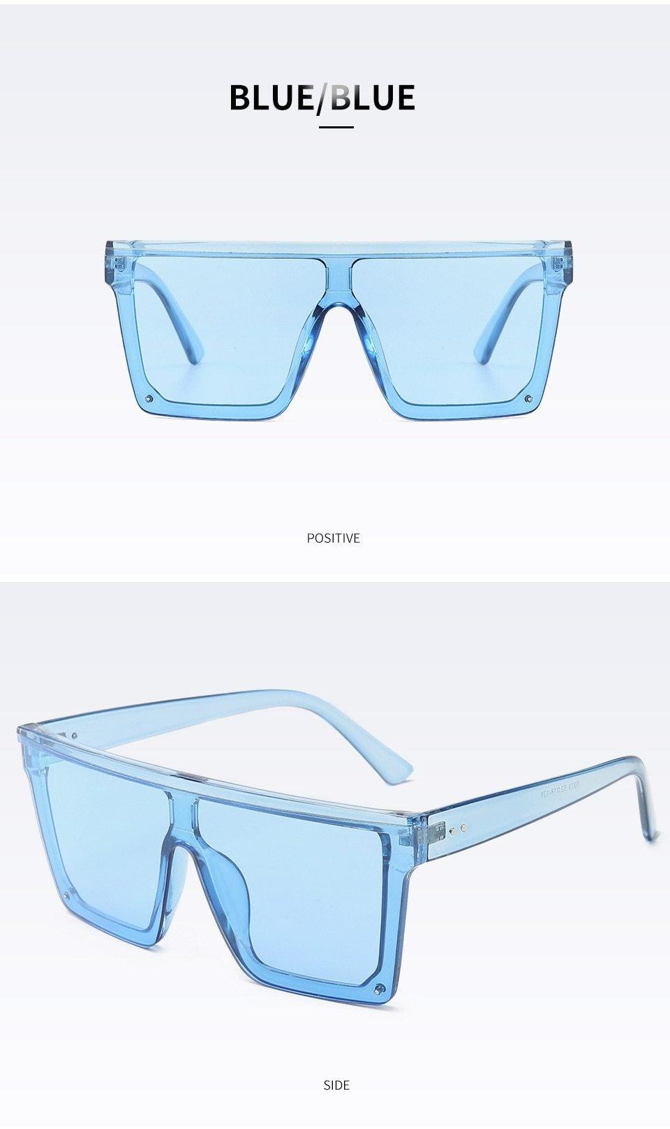 Oversized Square Mirror Pink Sunglasses for Men and Women