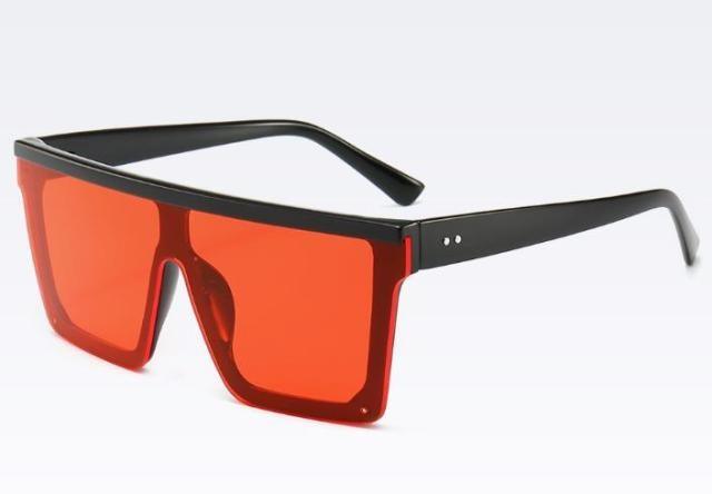 Oversized Square Mirror Pink Sunglasses for Men and Women