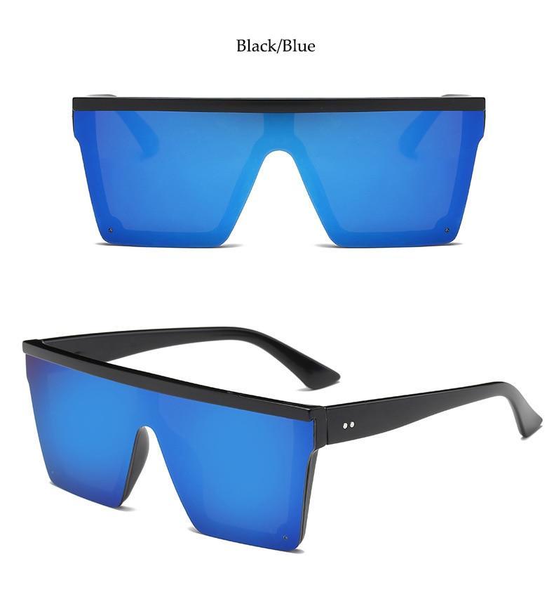 Oversized Square Mirror Pink Sunglasses for Men and Women