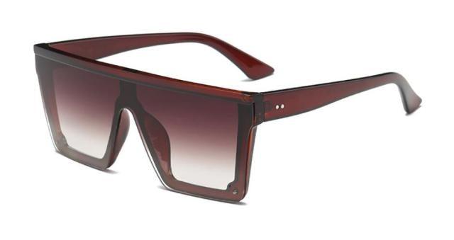 Oversized Square Mirror Pink Sunglasses for Men and Women