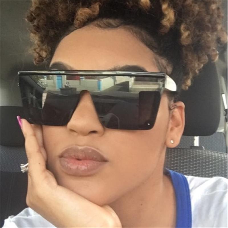 Oversized Square Mirror Pink Sunglasses for Men and Women