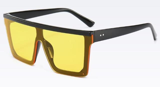 Oversized Square Mirror Pink Sunglasses for Men and Women