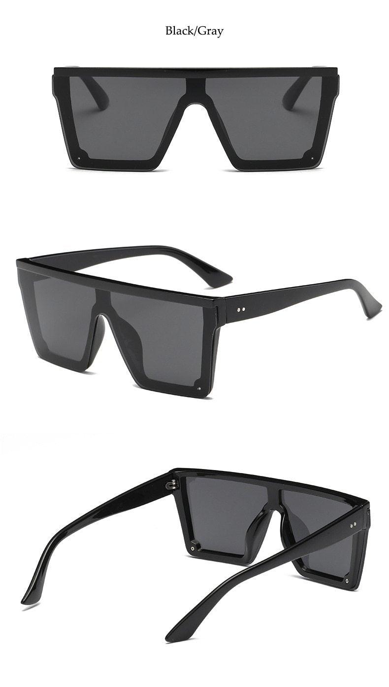 Oversized Square Mirror Pink Sunglasses for Men and Women