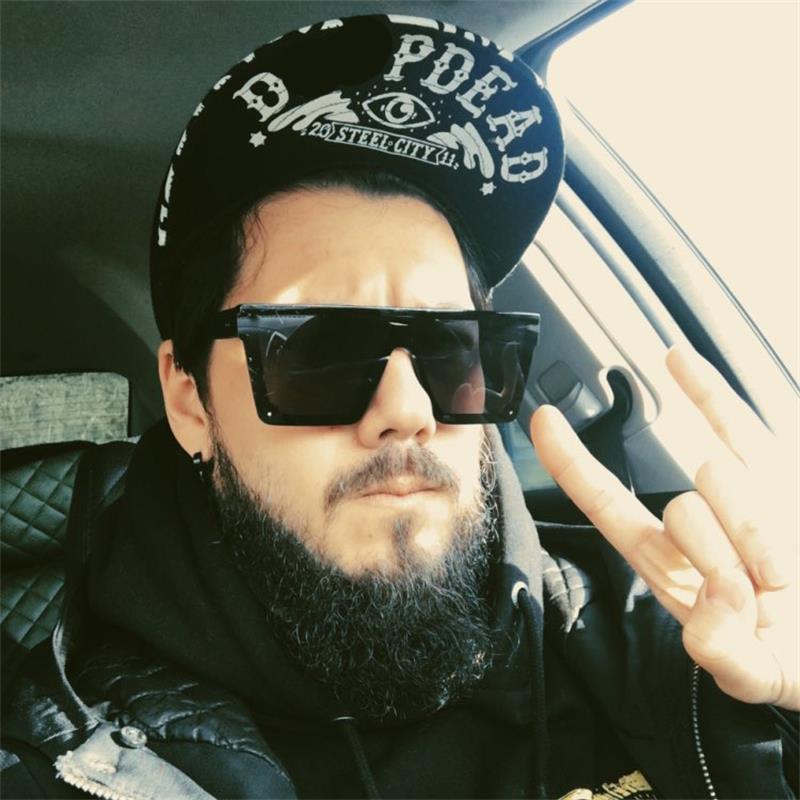 Oversized Square Mirror Pink Sunglasses for Men and Women