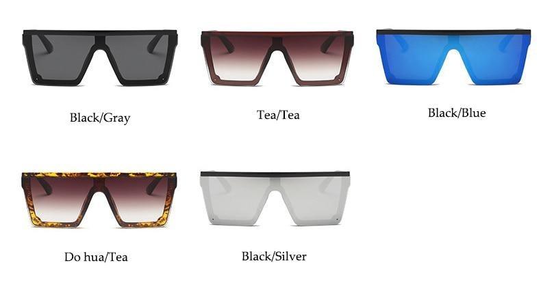 Oversized Square Mirror Pink Sunglasses for Men and Women