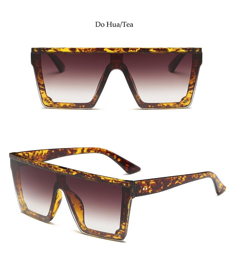 Oversized Square Mirror Pink Sunglasses for Men and Women