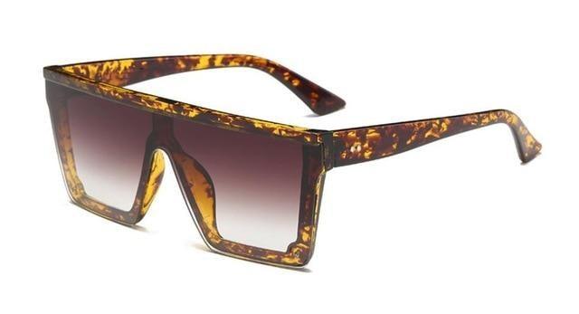 Oversized Square Mirror Pink Sunglasses for Men and Women