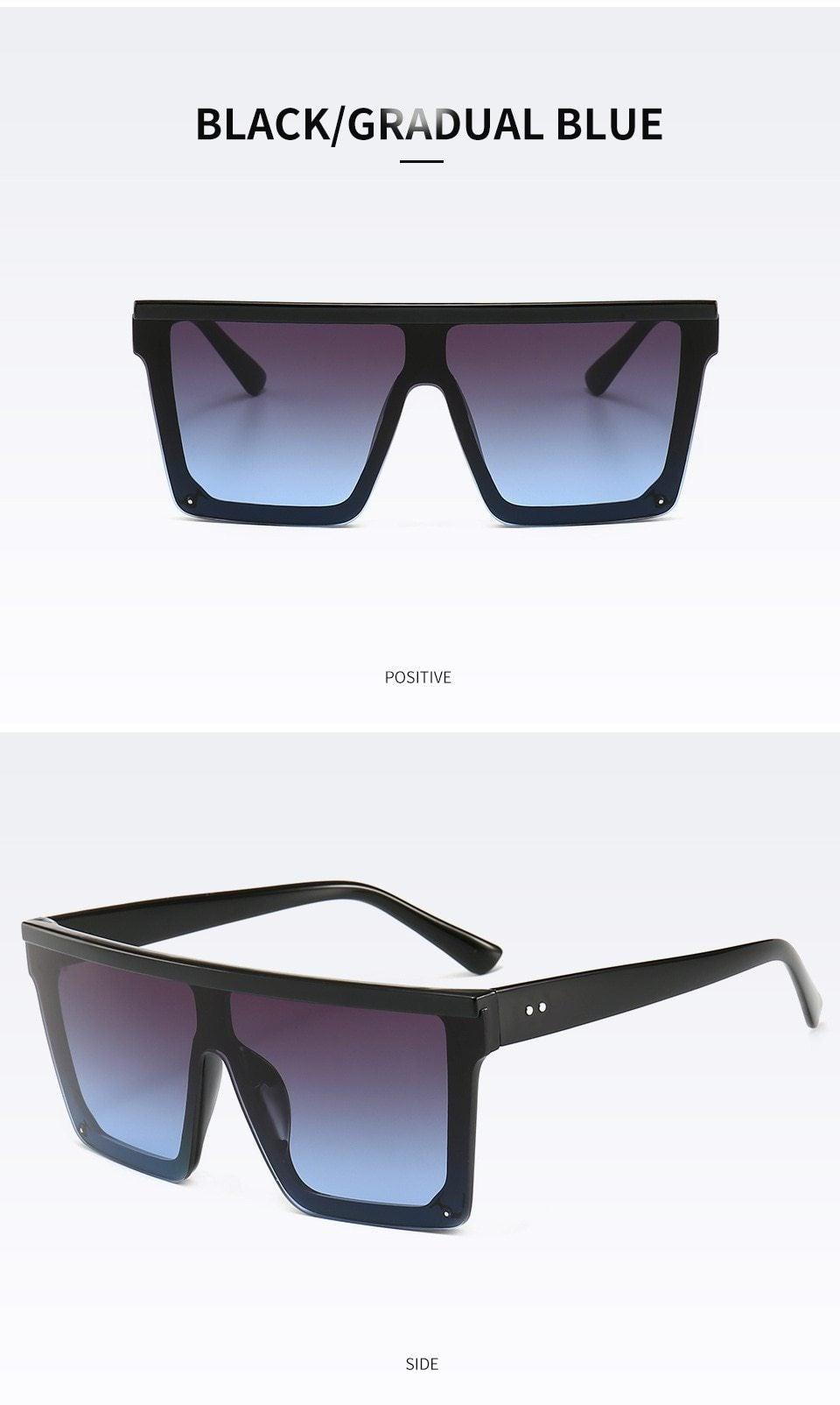 Oversized Square Mirror Pink Sunglasses for Men and Women