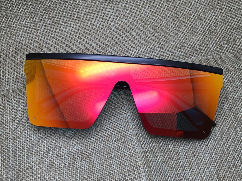 Oversized Square Mirror Pink Sunglasses for Men and Women