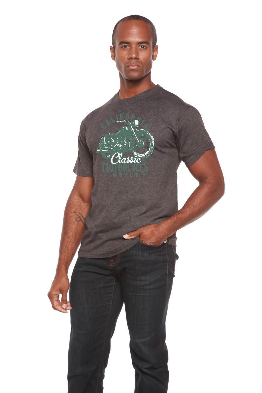 Classic Motorcycles Men's Bamboo Viscose/Organic Cotton Short Sleeve Graphic T-Shirt