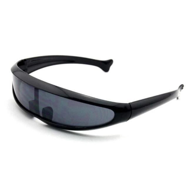 Futuristic Narrow Cyclops Visor Sunglasses Mirrored Robot Eyewear