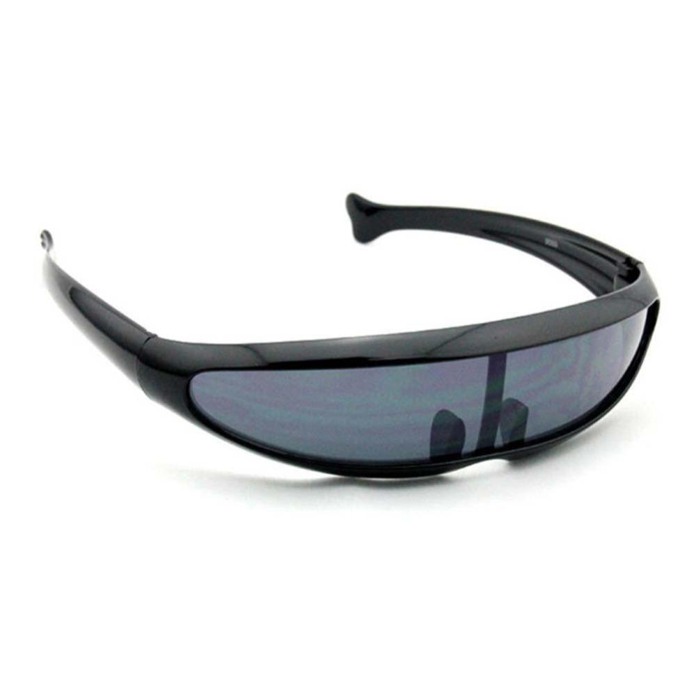 Futuristic Narrow Cyclops Visor Sunglasses Mirrored Robot Eyewear