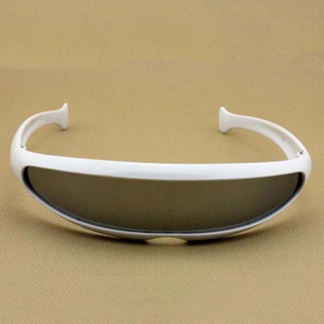Futuristic Narrow Cyclops Visor Sunglasses Mirrored Robot Eyewear