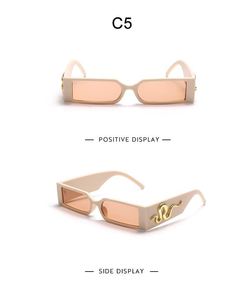 Classic Small Rectangle Sunglasses Unisex Vintage Streetwear