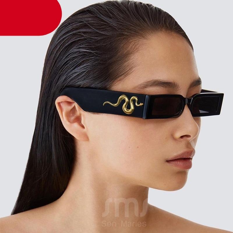 Classic Small Rectangle Sunglasses Unisex Vintage Streetwear