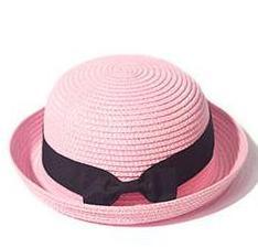 Girls Elegant Straw Beach Sun Hat with Bowknot UV Protection 56-58cm