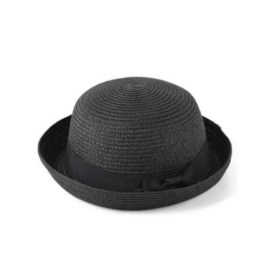 Girls Elegant Straw Beach Sun Hat with Bowknot UV Protection 56-58cm