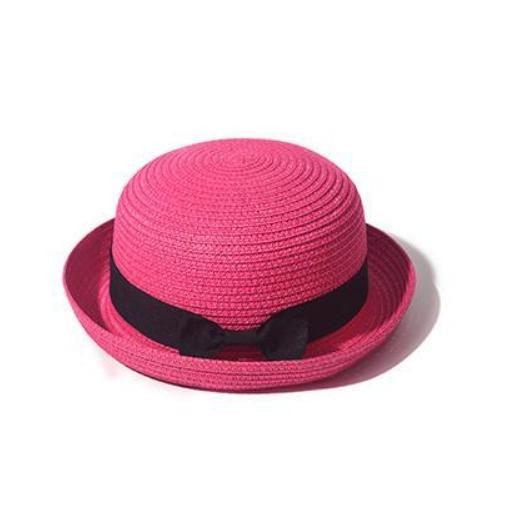 Girls Elegant Straw Beach Sun Hat with Bowknot UV Protection 56-58cm