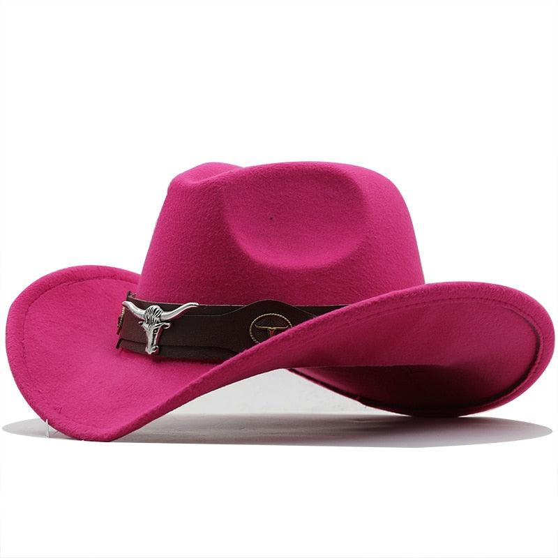 Classic Western Wide Brim Cowboy Hat - Unisex Fedora Style