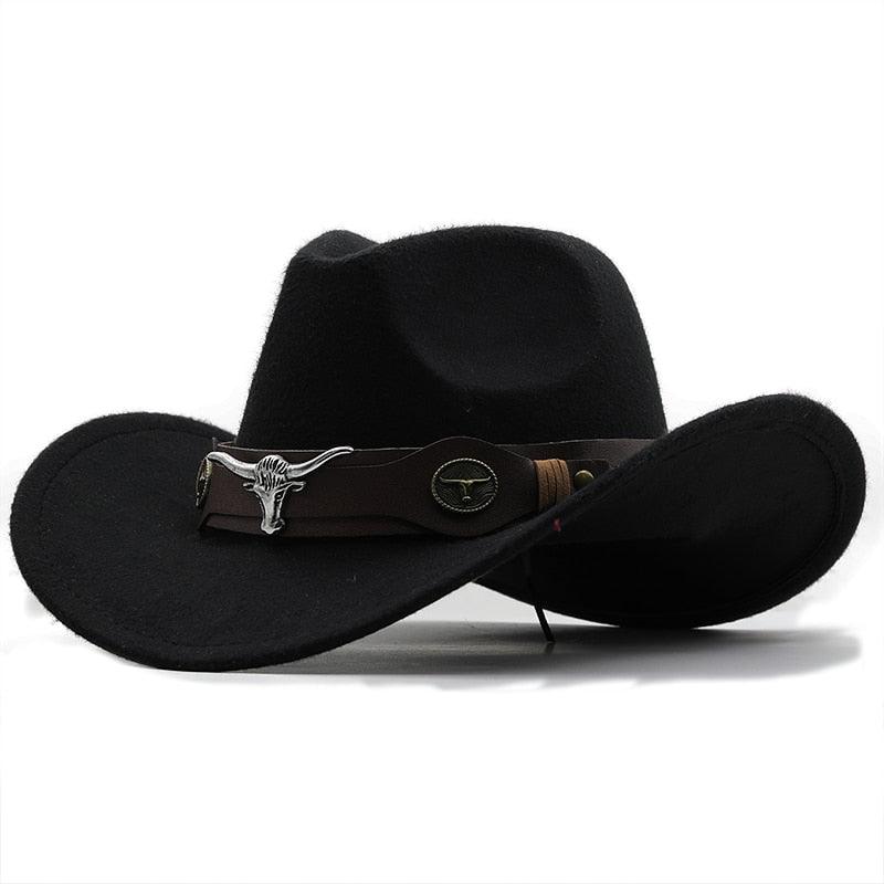 Classic Western Wide Brim Cowboy Hat - Unisex Fedora Style
