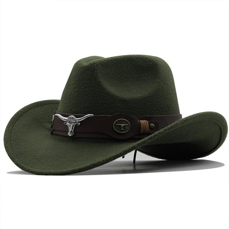 Classic Western Wide Brim Cowboy Hat - Unisex Fedora Style