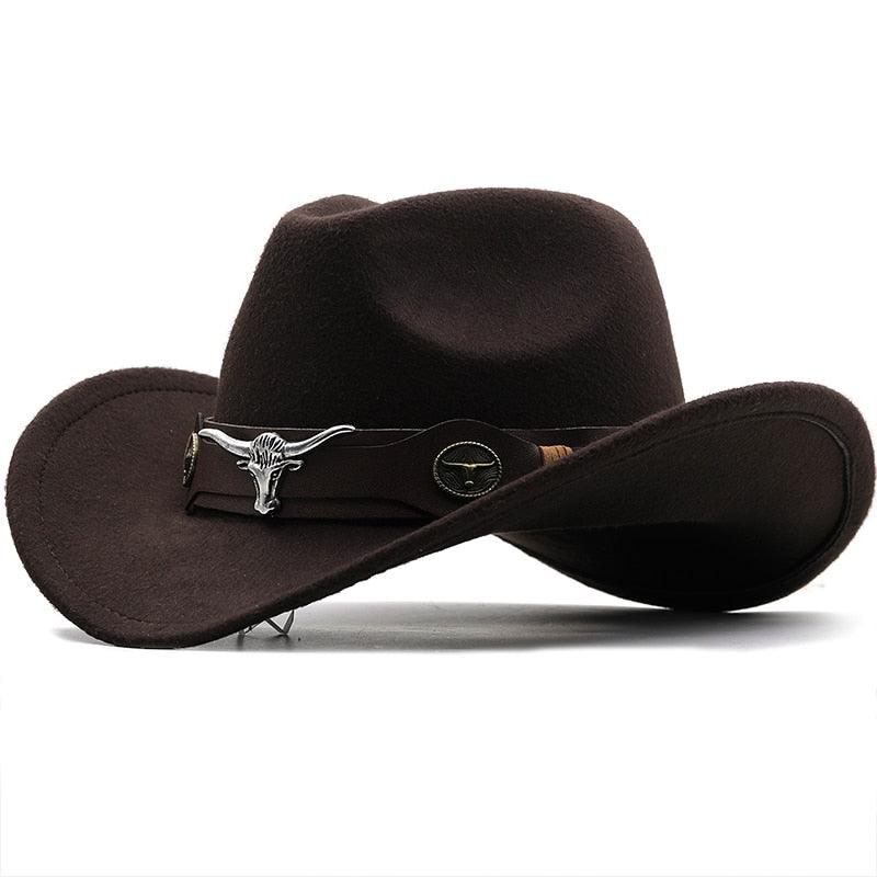 Classic Western Wide Brim Cowboy Hat - Unisex Fedora Style